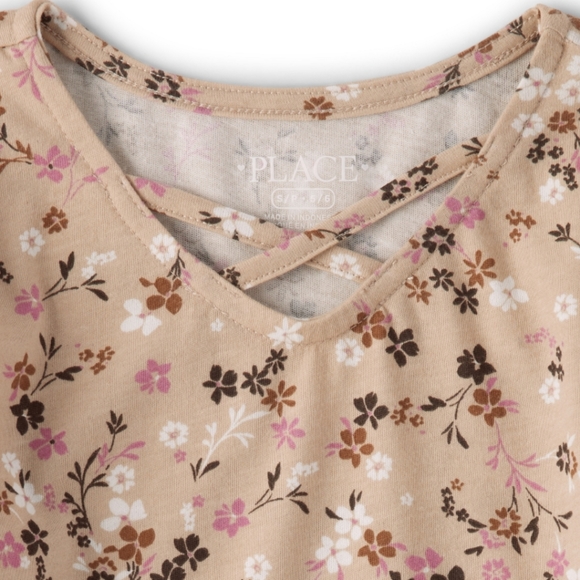 Girls floral print top - Picture 3 of 4